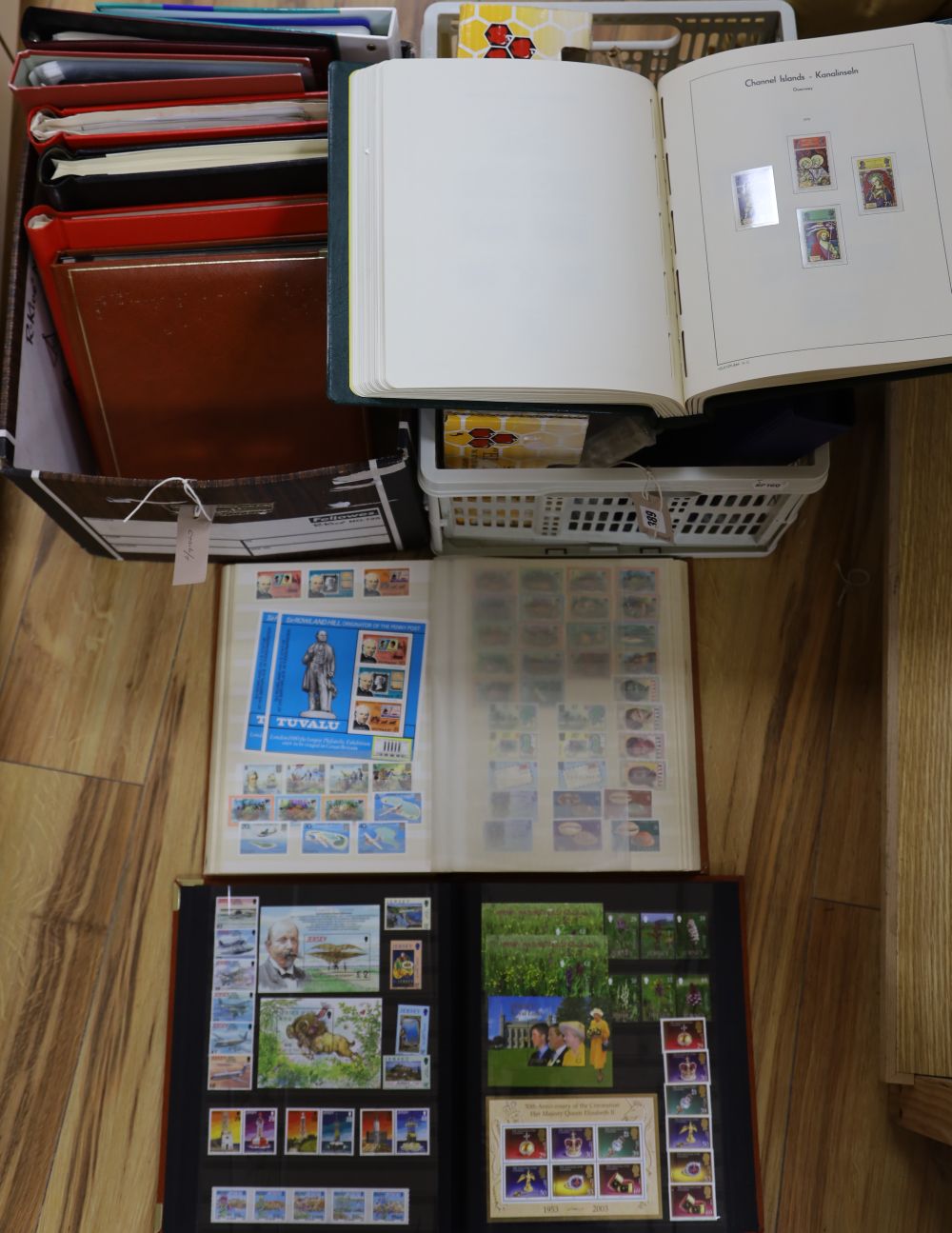 A domestic stamp collection - ten albums and loose, including mint Channel Islands